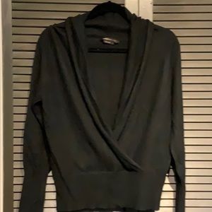 Women’s Black Wrap-Front Sweater